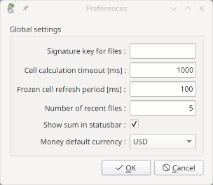 Preferences dialog 2